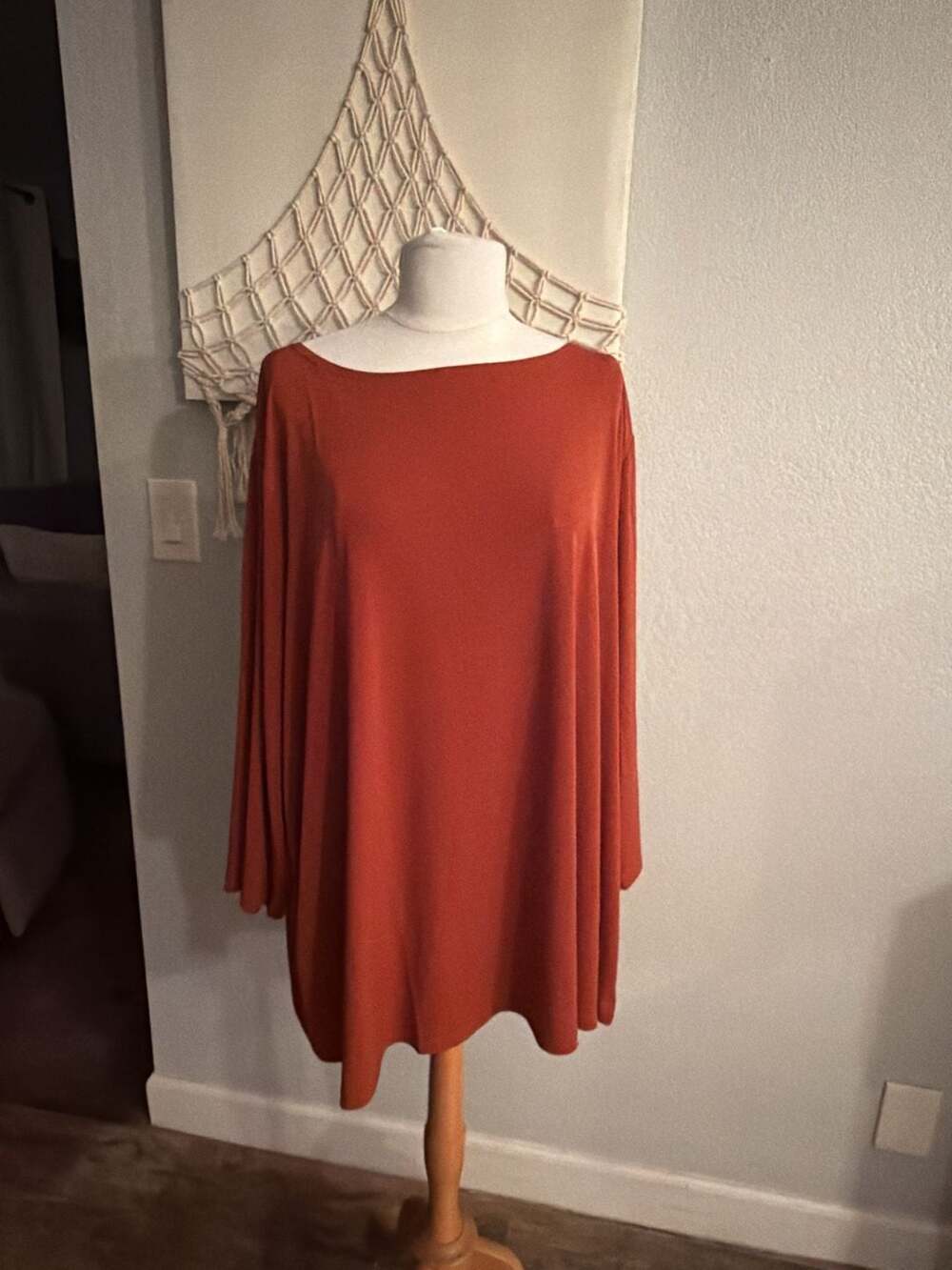Susan Graver Modern Essentials Boat Neck Long Sleeve Knit Tunic Top